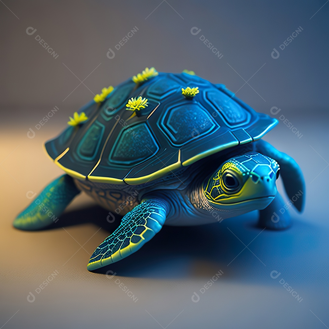 Imagem realista de linda pequena tartaruga marinha