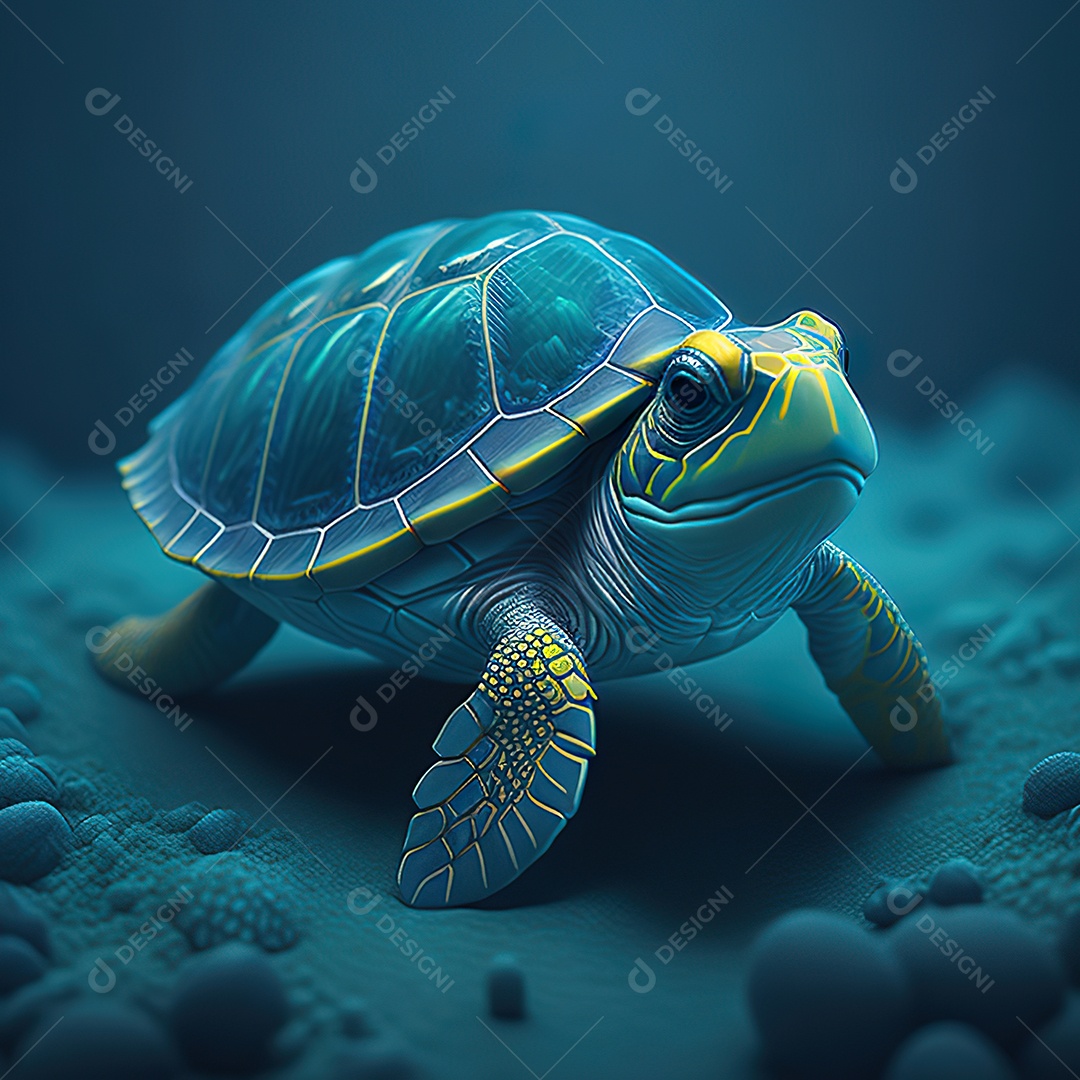 Imagem realista de linda pequena tartaruga marinha