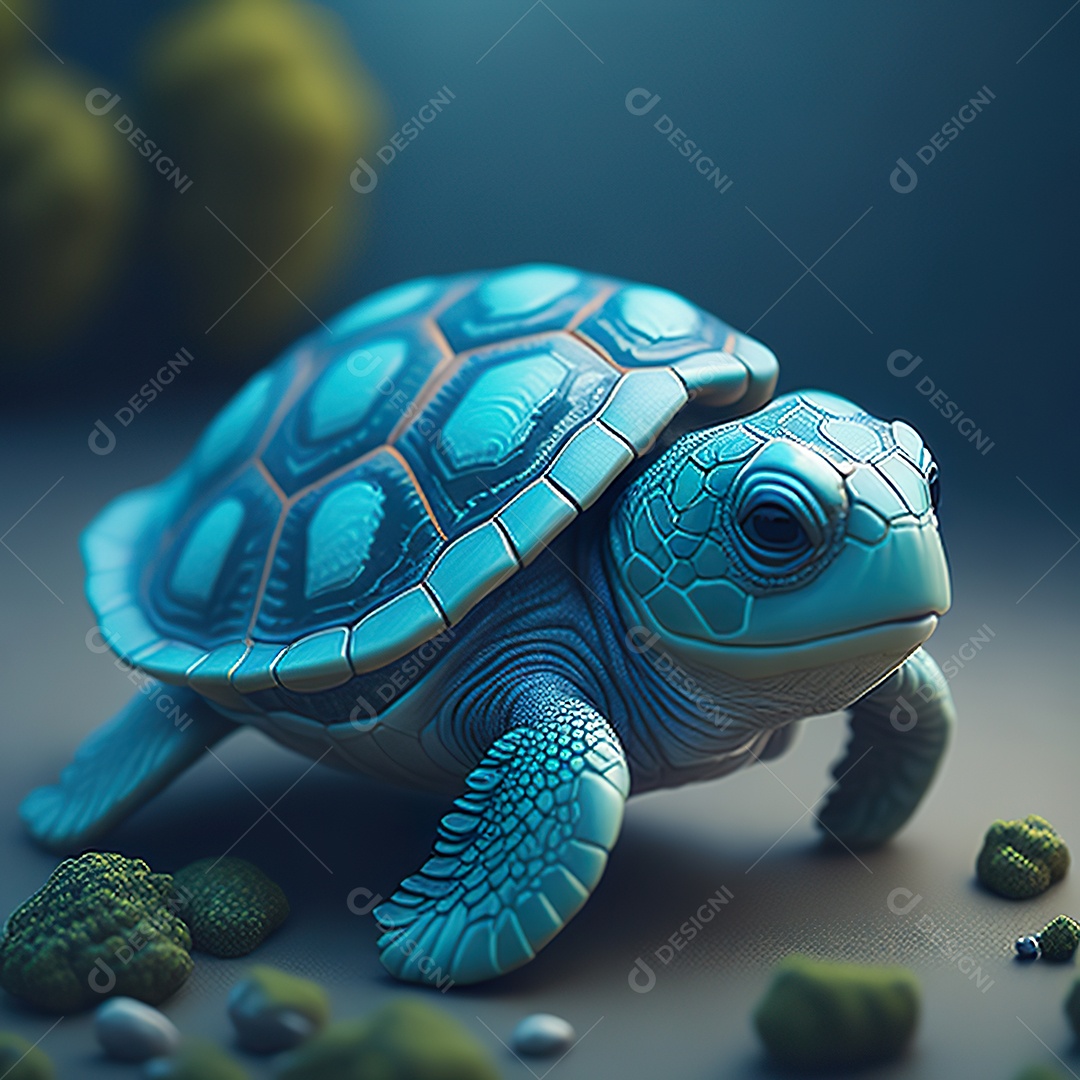 Imagem realista de linda pequena tartaruga marinha