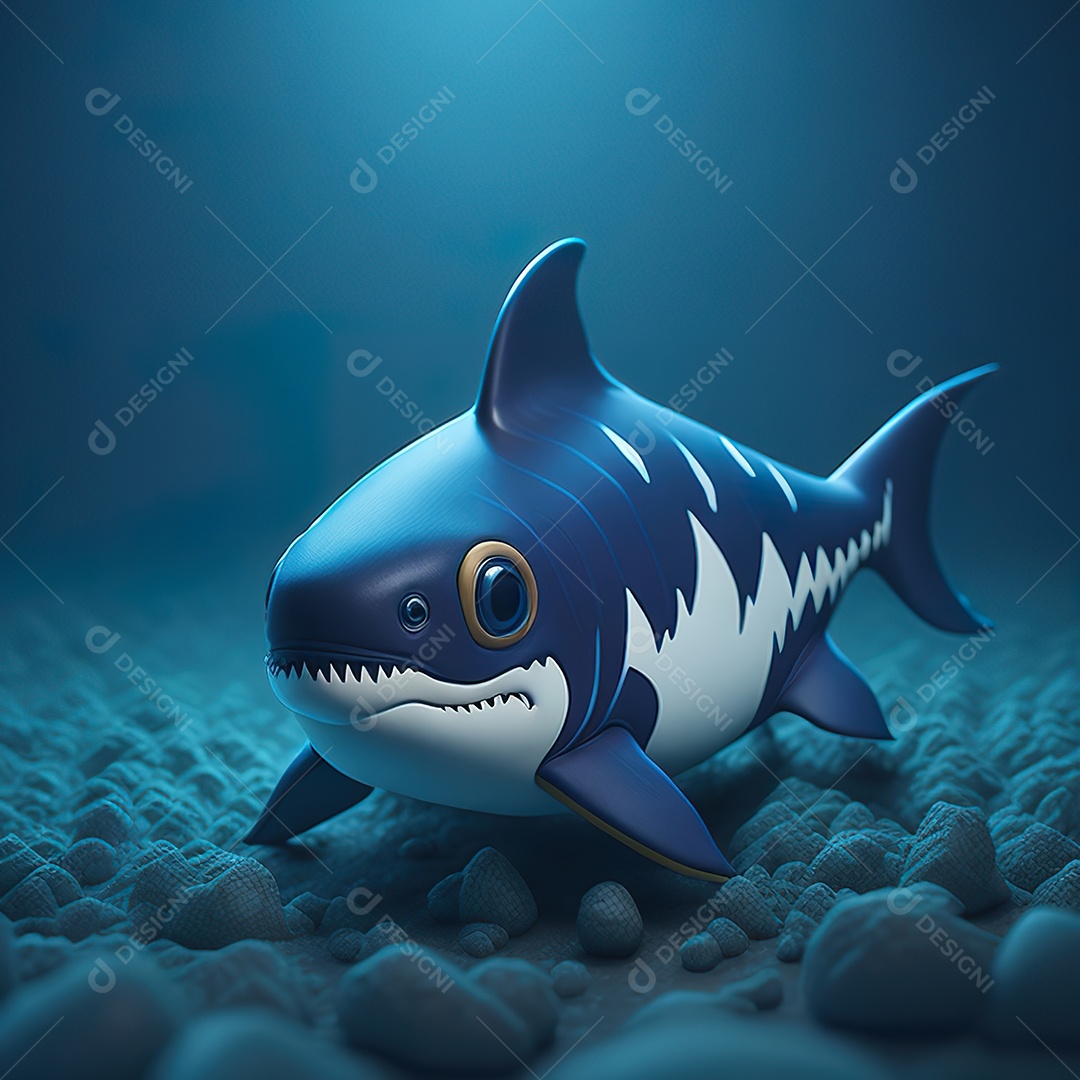 Imagem realista de lindo tubarão minúsculo