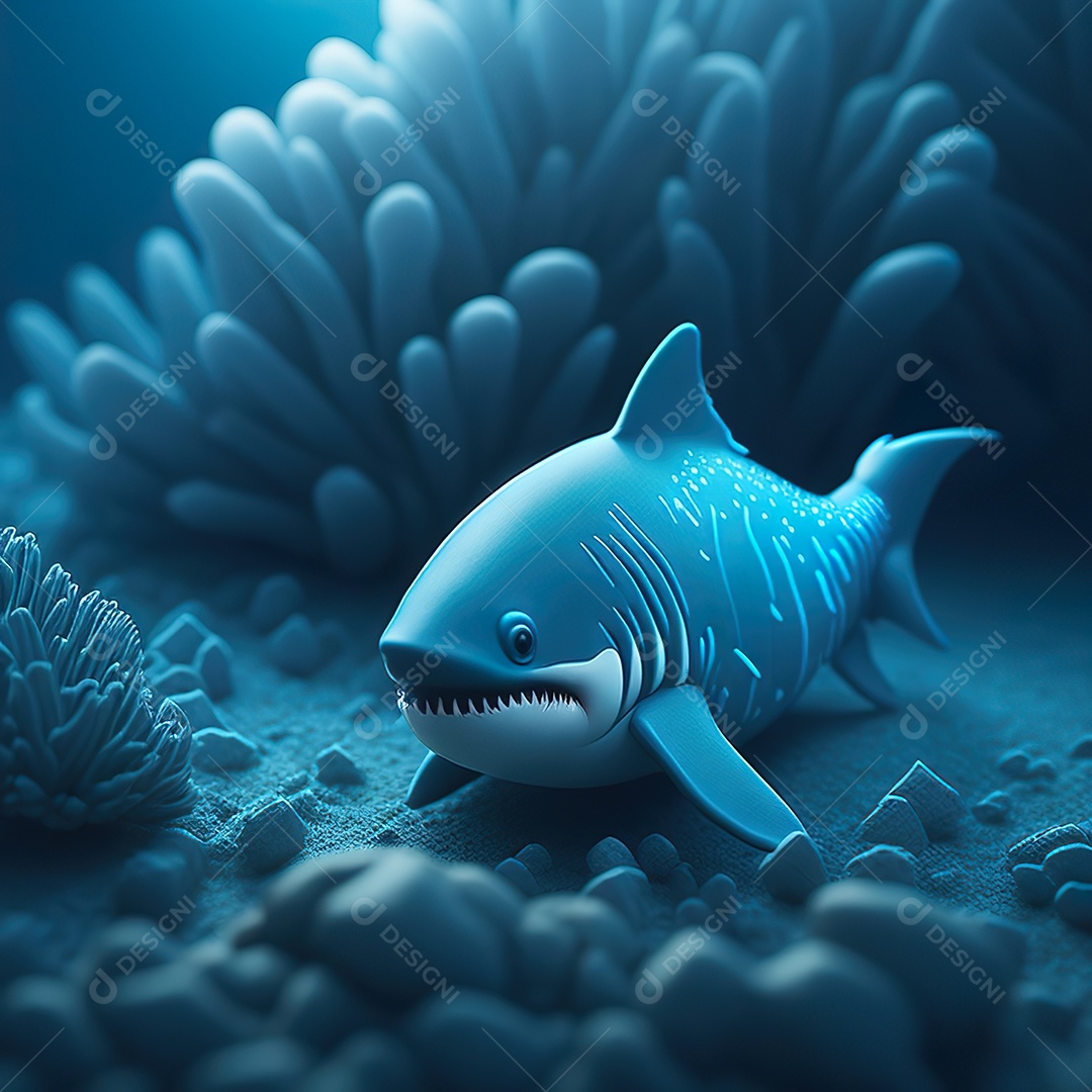 Imagem realista de lindo tubarão minúsculo