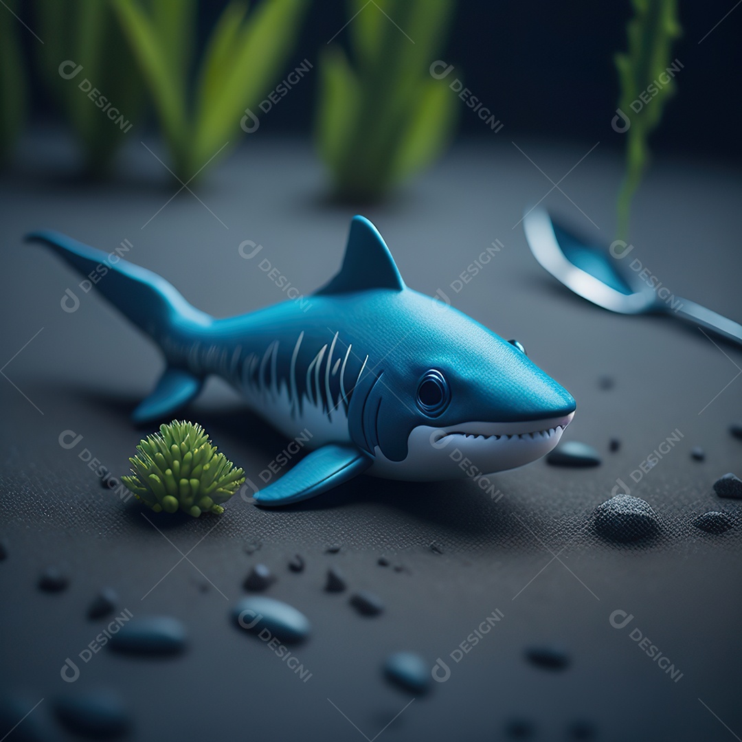 Imagem realista de lindo tubarão minúsculo
