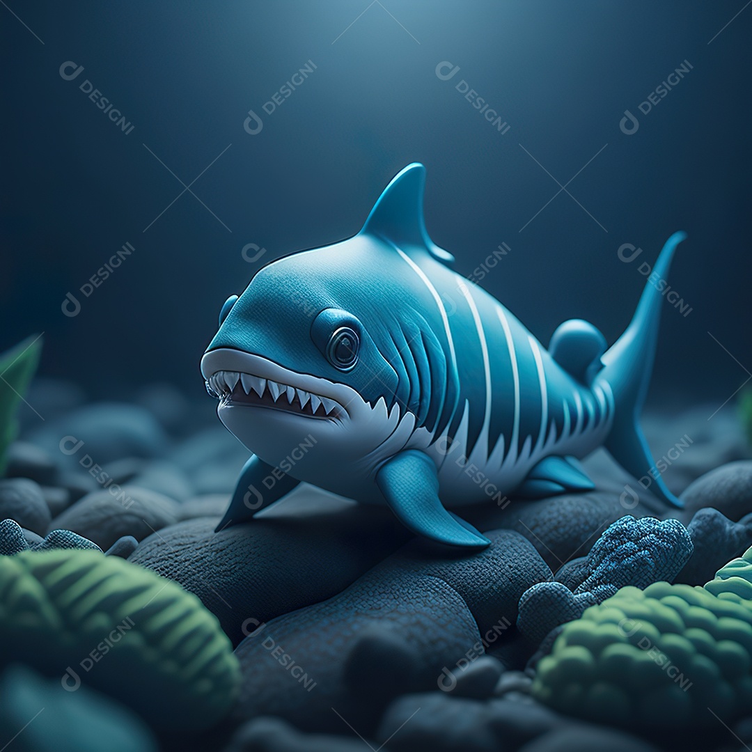 Imagem realista de lindo tubarão minúsculo