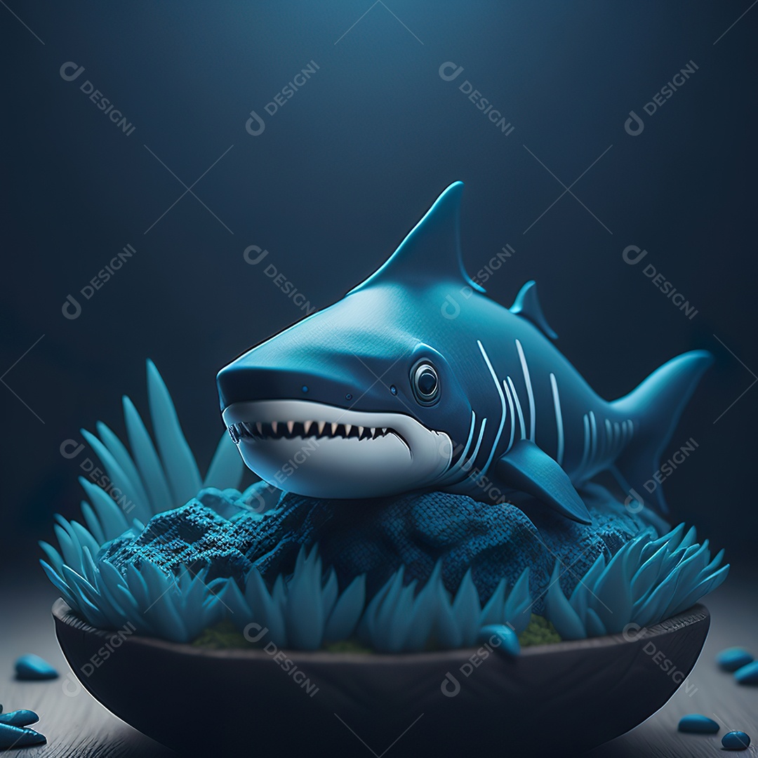 Imagem realista de lindo tubarão minúsculo