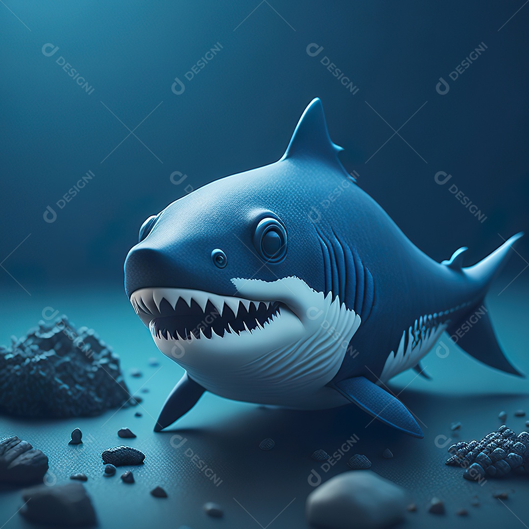 Imagem realista de lindo tubarão minúsculo