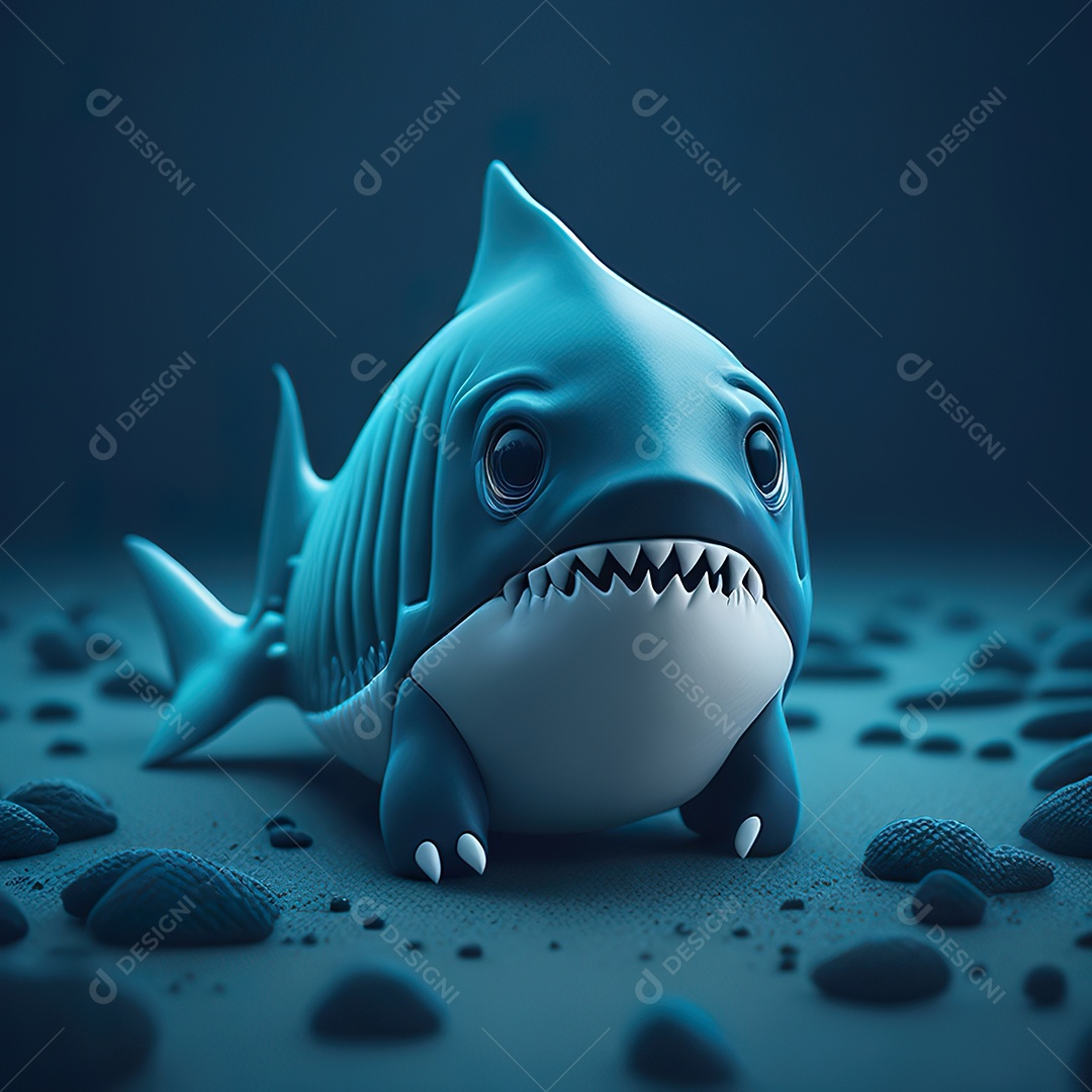 Imagem realista de lindo tubarão minúsculo
