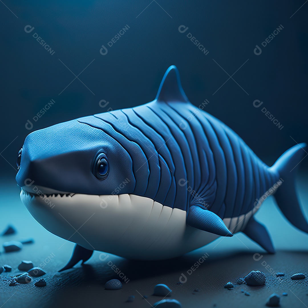 Imagem realista de lindo tubarão minúsculo
