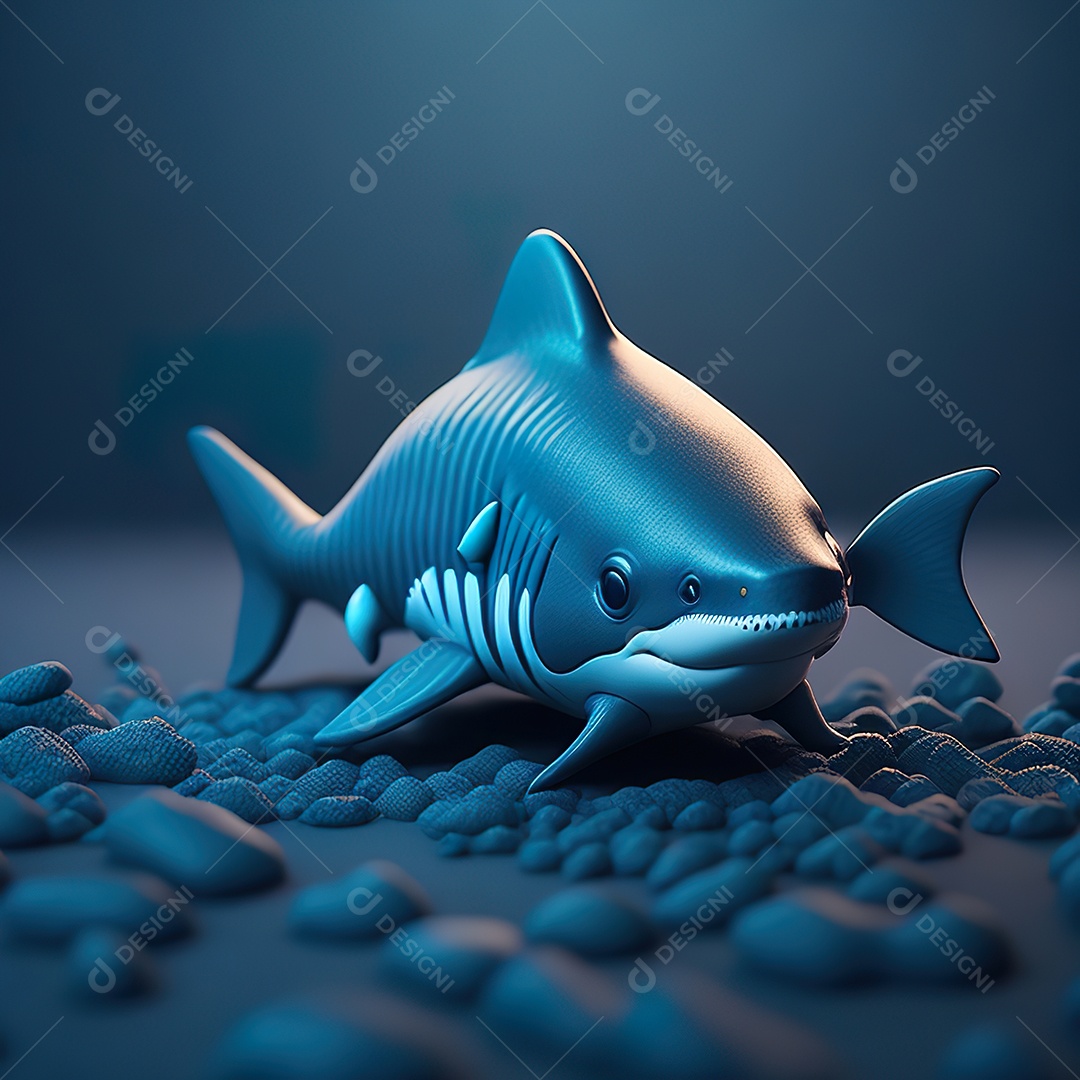 Imagem realista de lindo tubarão minúsculo