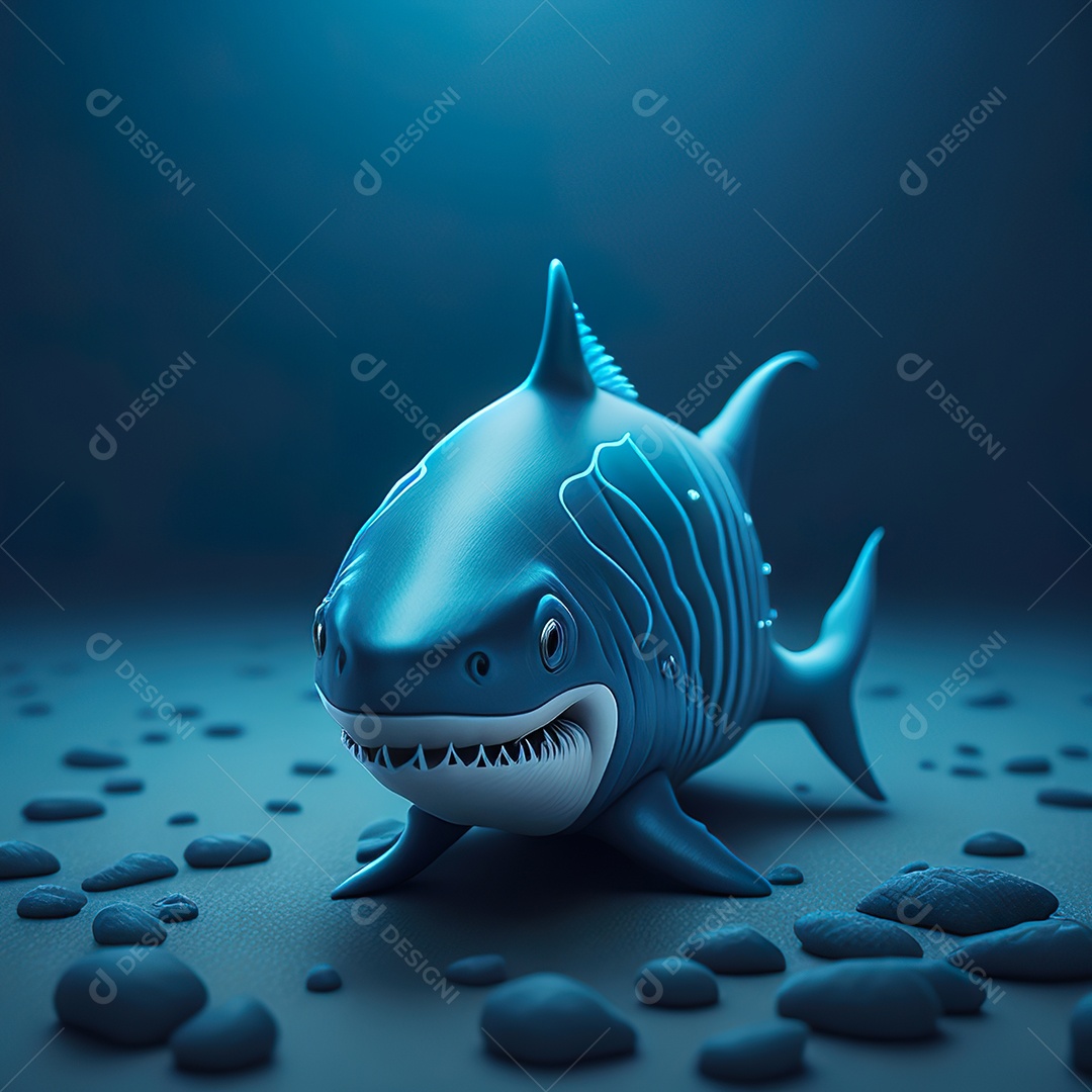 Imagem realista de lindo tubarão minúsculo