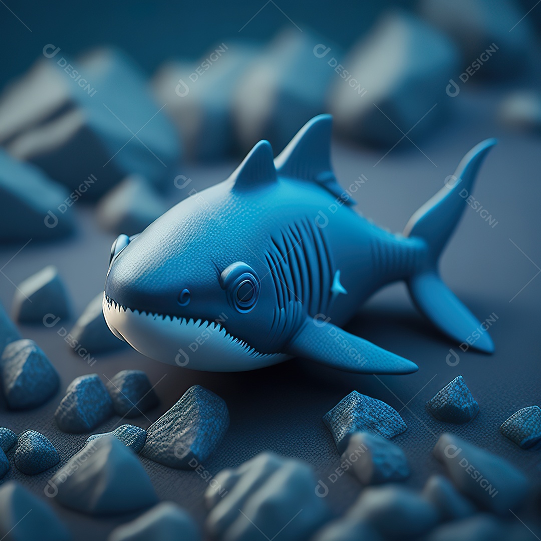 Imagem realista de lindo tubarão minúsculo