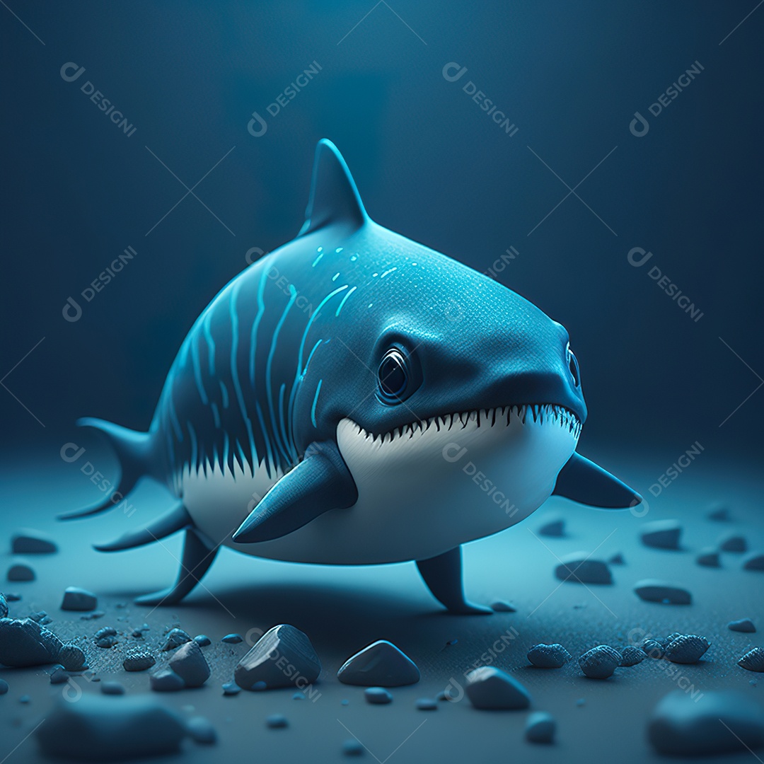 Imagem realista de lindo tubarão minúsculo