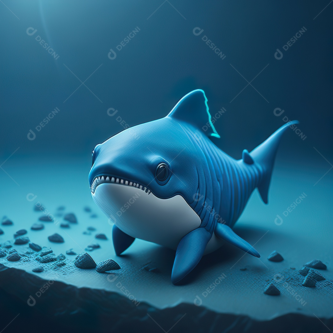 Imagem realista de lindo tubarão minúsculo