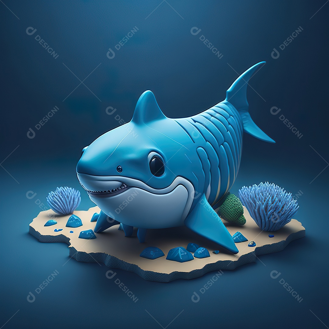 Imagem realista de lindo tubarão minúsculo