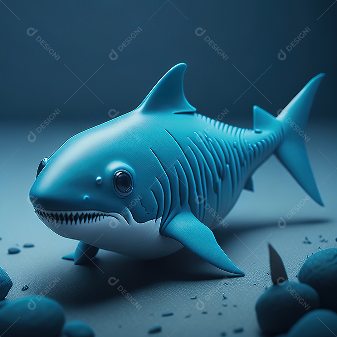 Imagem realista de lindo tubarão minúsculo