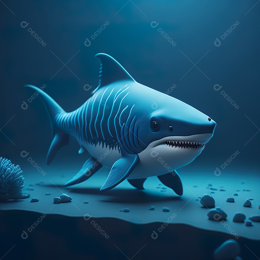 Imagem realista de lindo tubarão minúsculo
