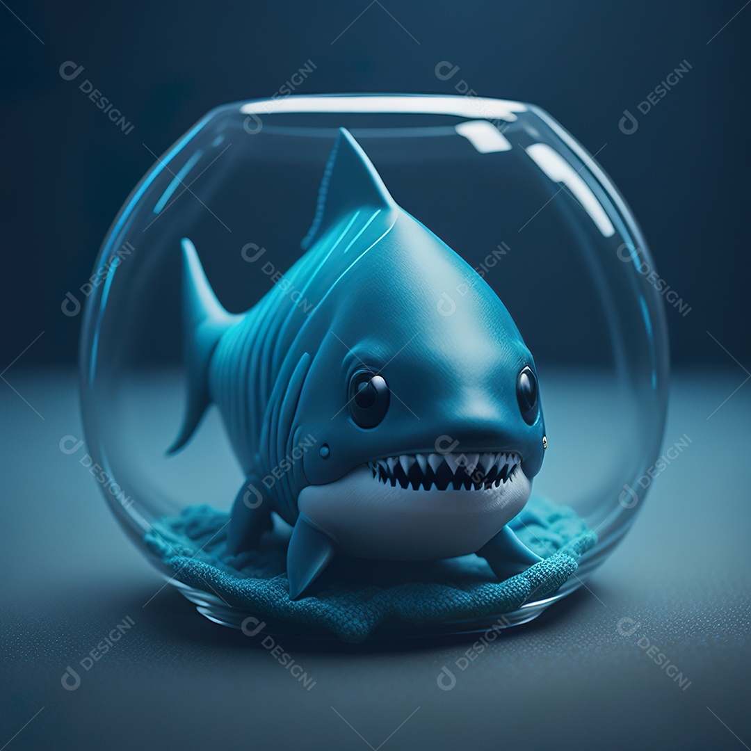 Imagem realista de lindo tubarão minúsculo