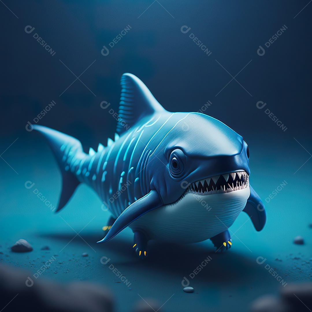Imagem realista de lindo tubarão minúsculo