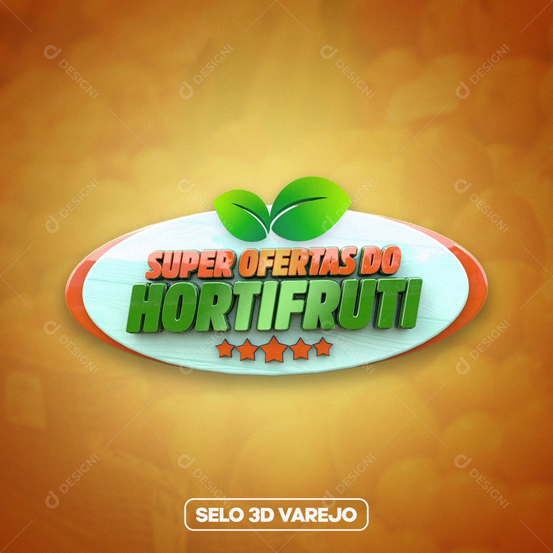 Super Oferta do Hortifruti Ofertas Selo 3D Para Composição PSD