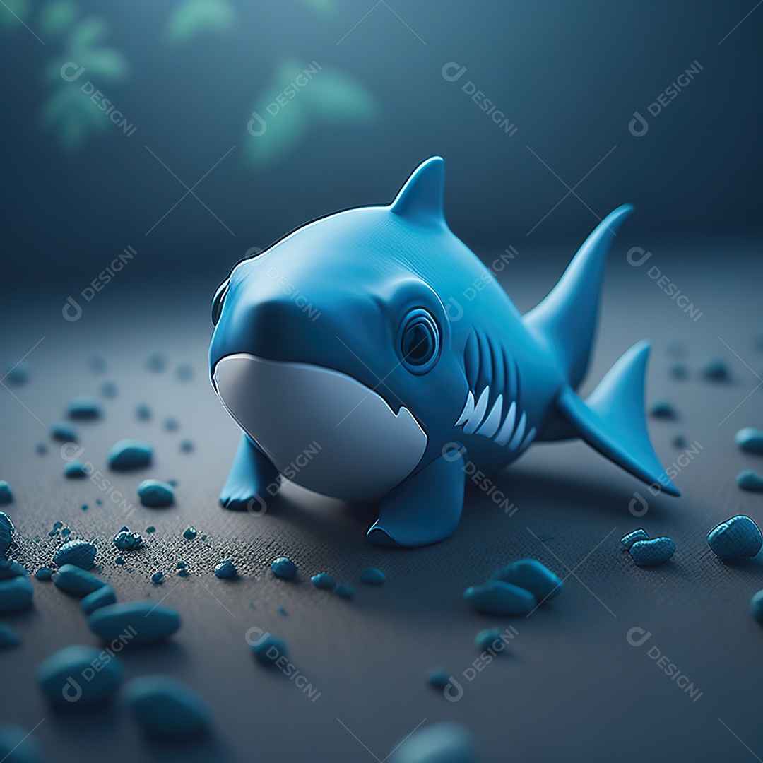 Imagem realista de lindo tubarão minúsculo