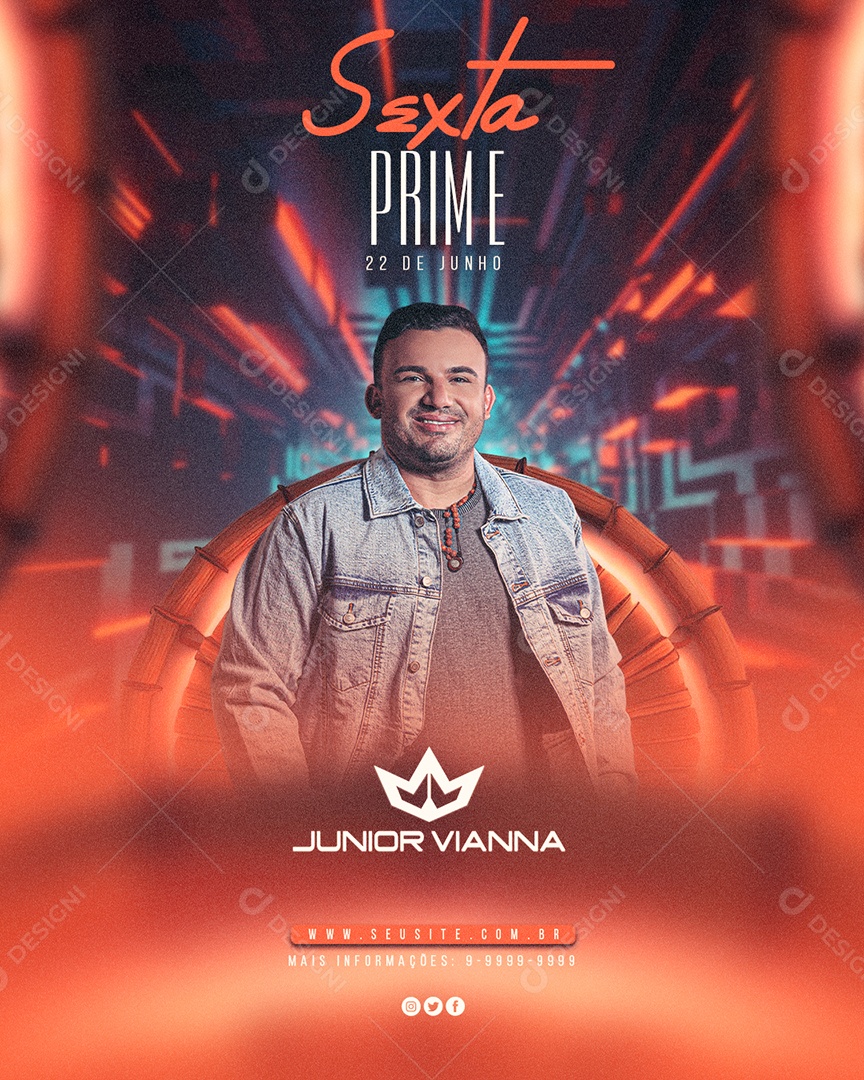 Post Feed Sexta Prime Junior Viana Social Media PSD Editável