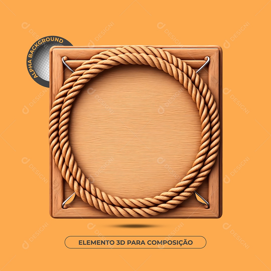 Painel de Madeira Elemento 3D Para Composição PSD