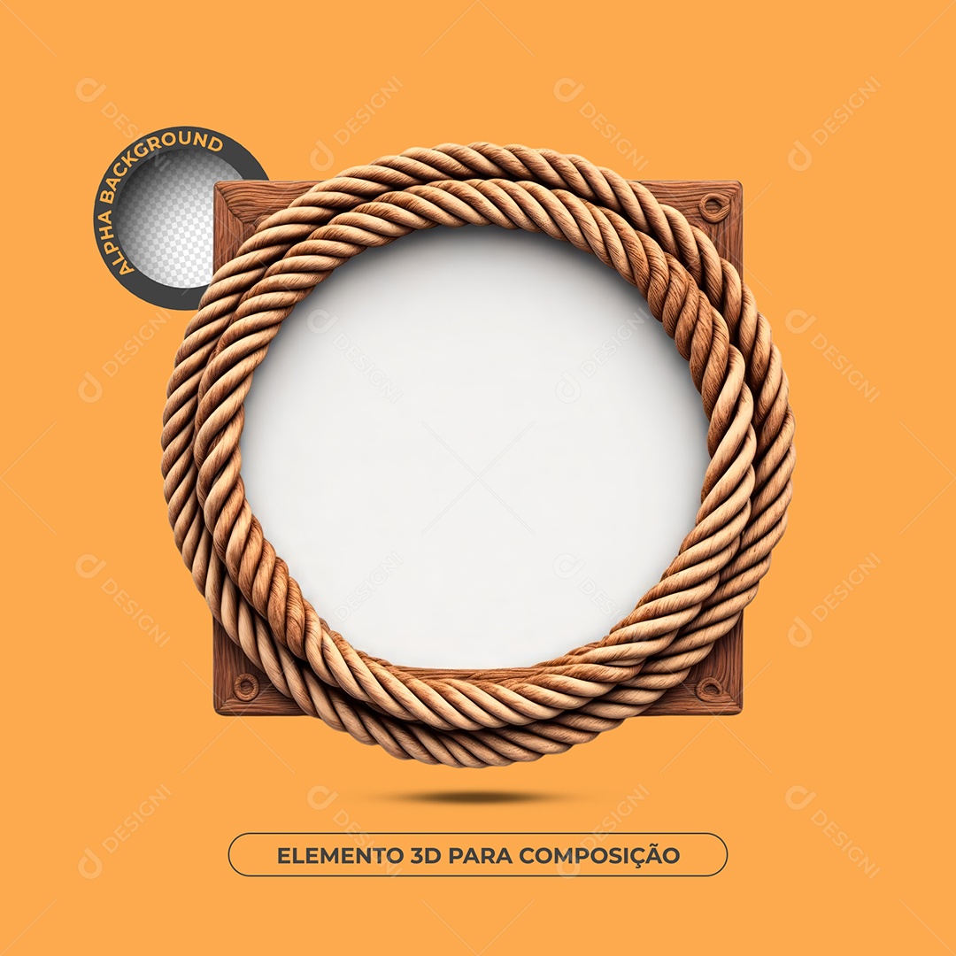 3D Element Wooden Panel For PSD Composition