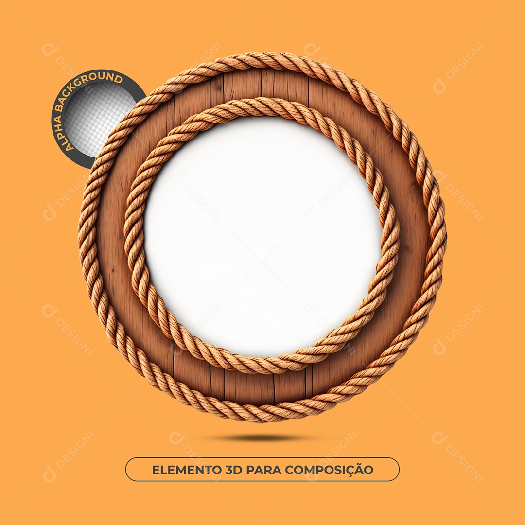 Painel de Madeira Elemento 3D Para Composição PSD