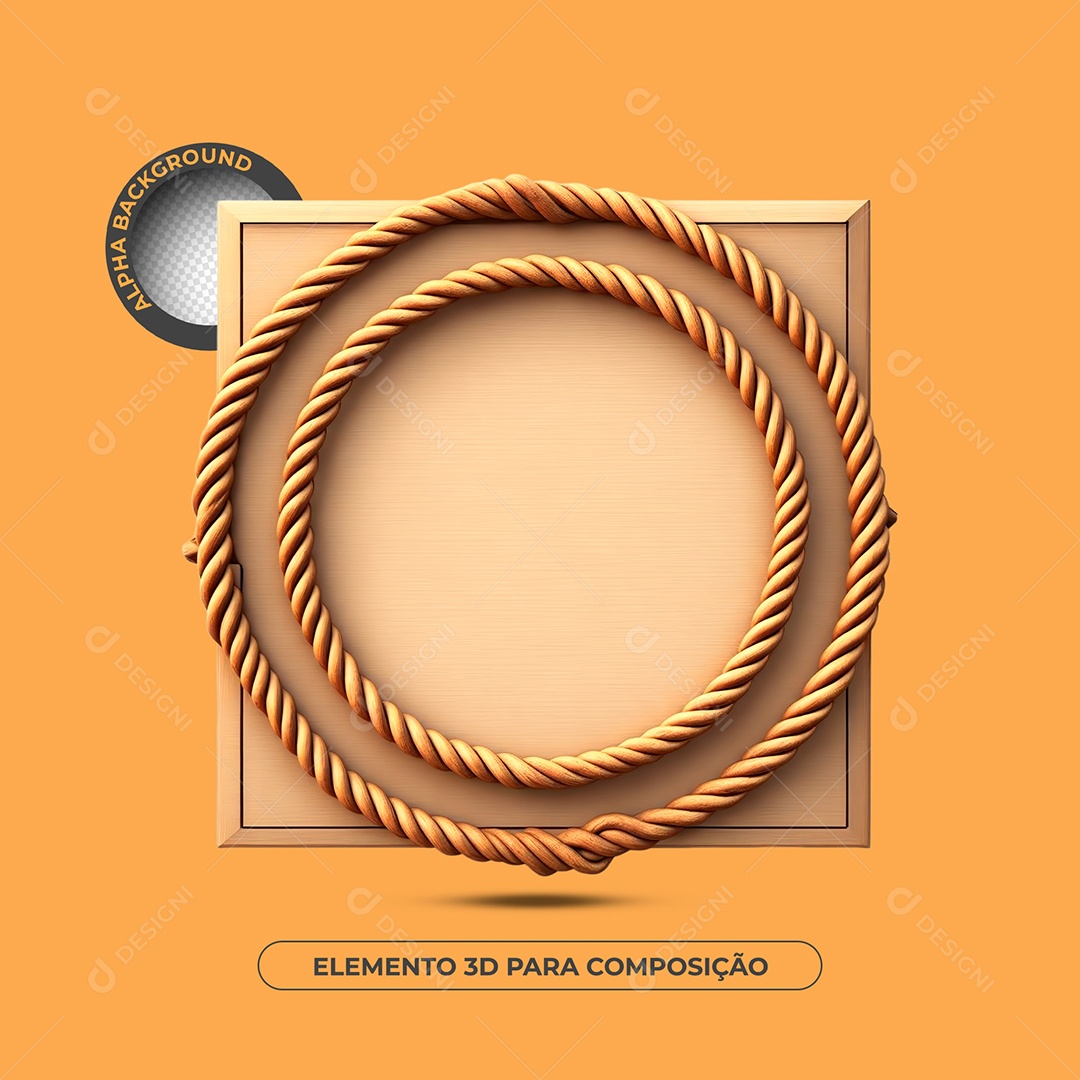 Painel de Madeira Elemento 3D Para Composição PSD