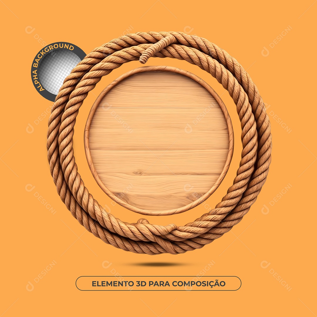 Painel de Corda Elemento 3D Para Composição PSD
