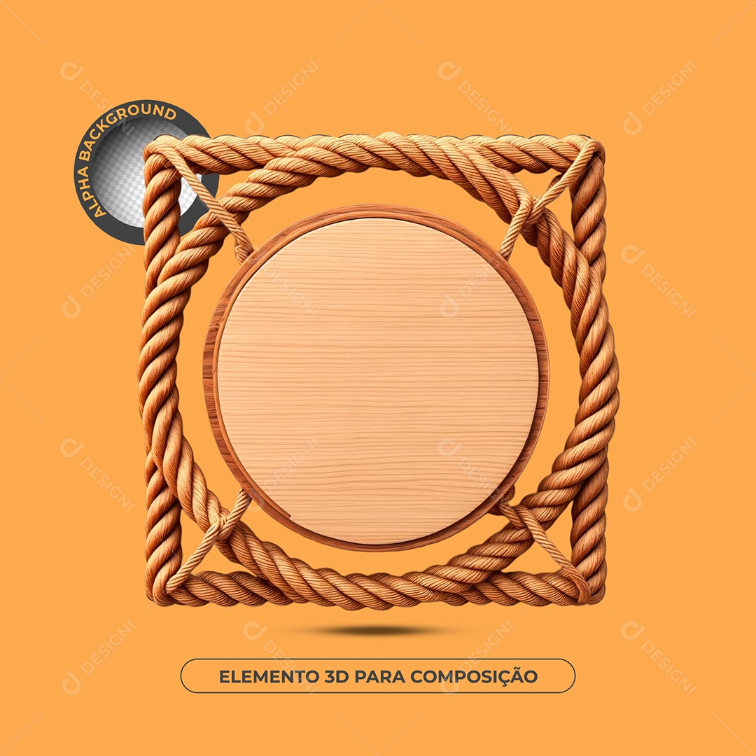 Painel De Madeira Elemento 3D Para Composição PSD