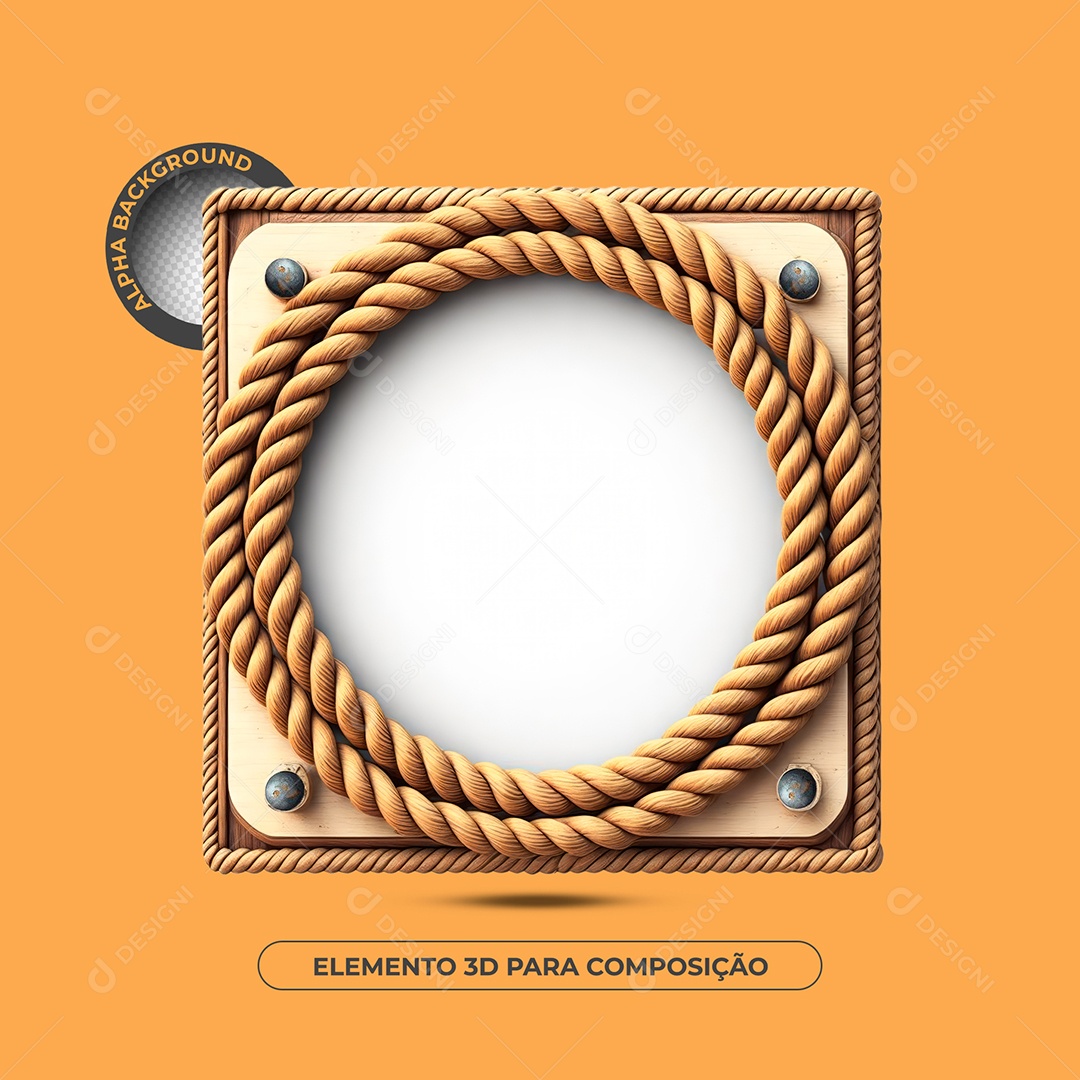 Painel de Madeira Elemento 3D Para Composição PSD