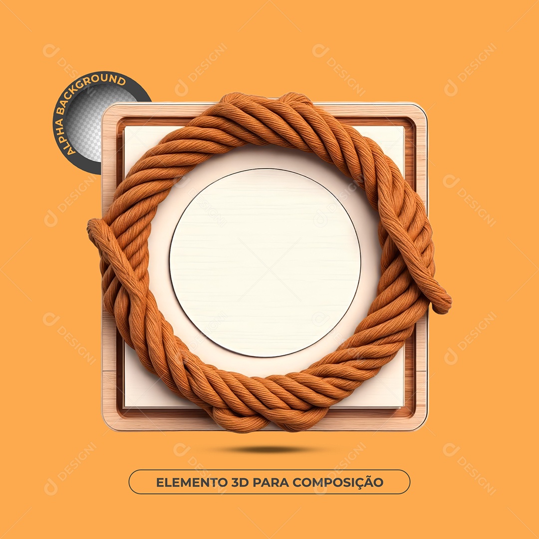 Painel de Madeira Elemento 3D Para Composição PSD