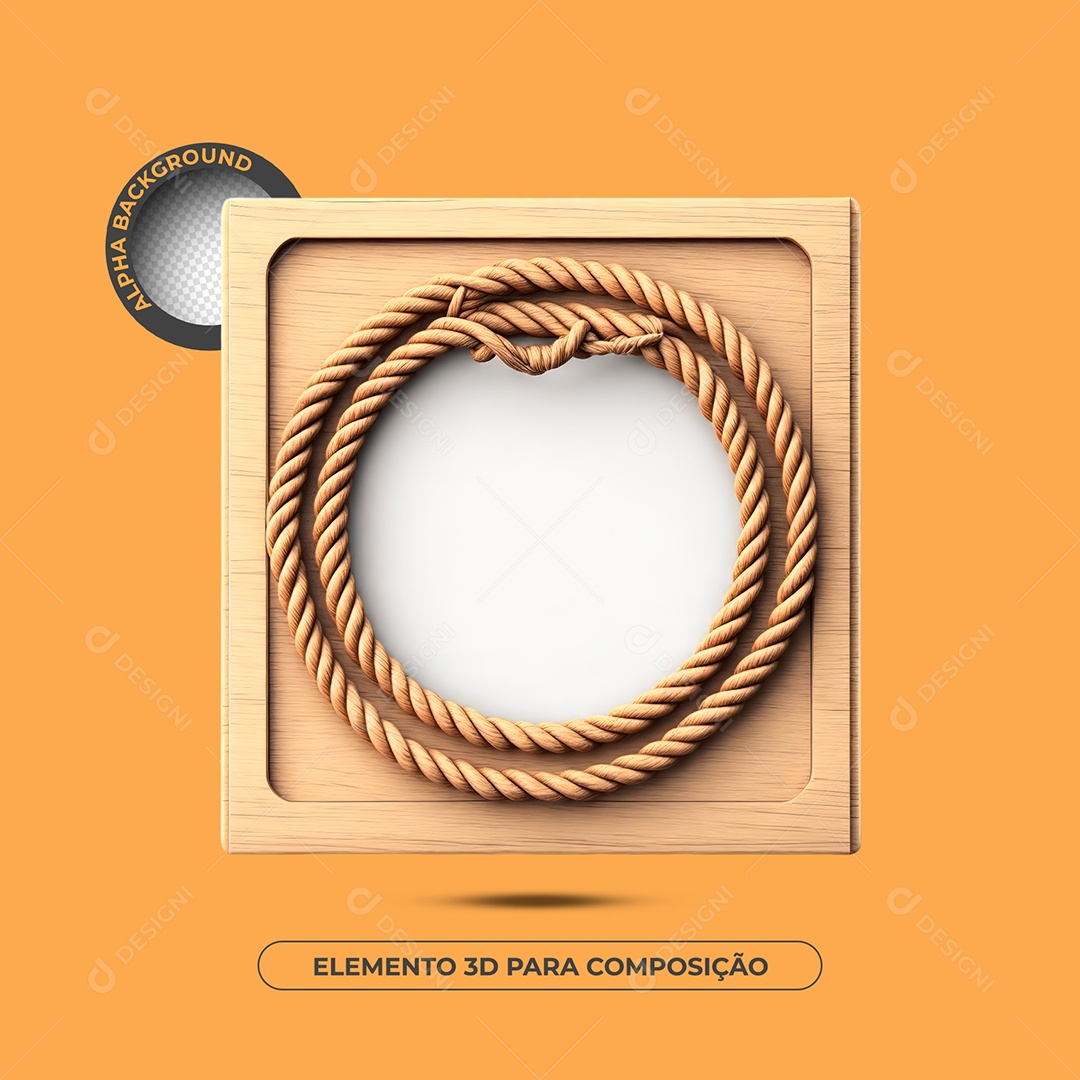 Painel de Madeira Elemento 3D Para Composição PSD