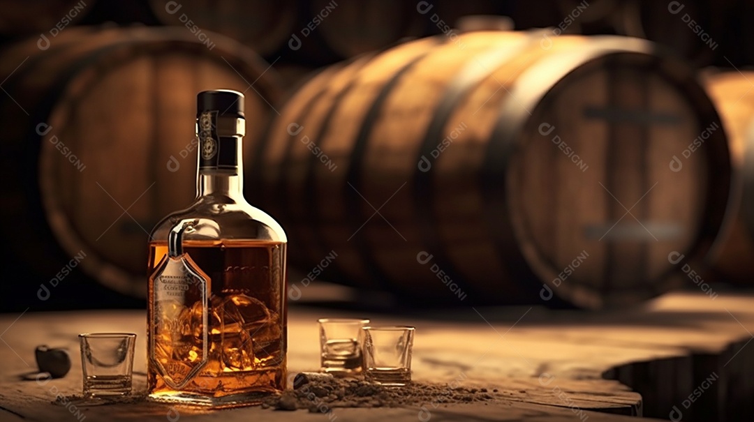 Copos de bebidas sobre a mesa do bar