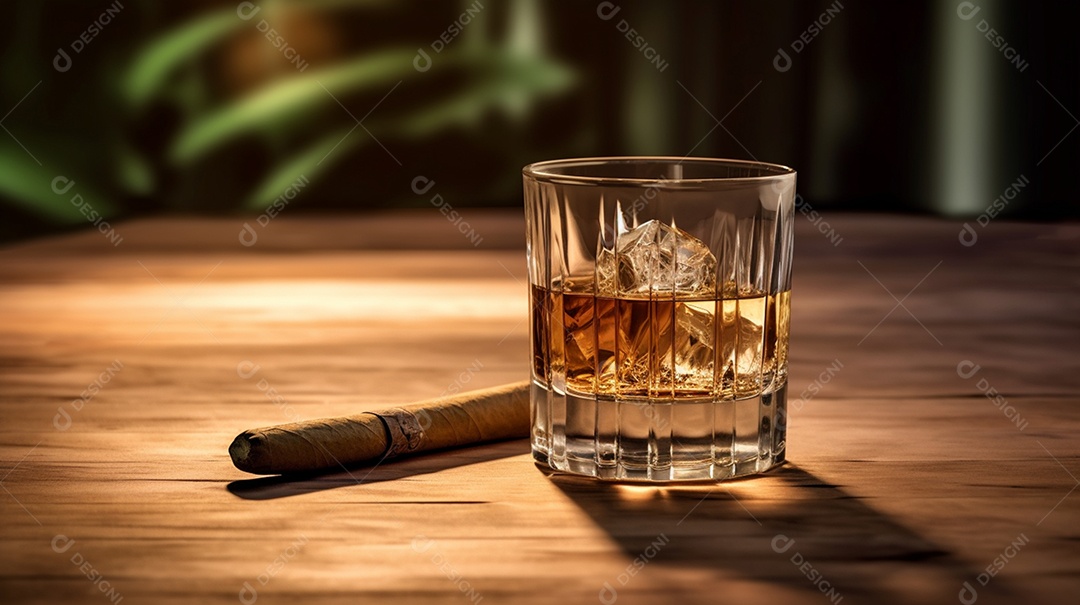 Copos de bebidas sobre a mesa do bar