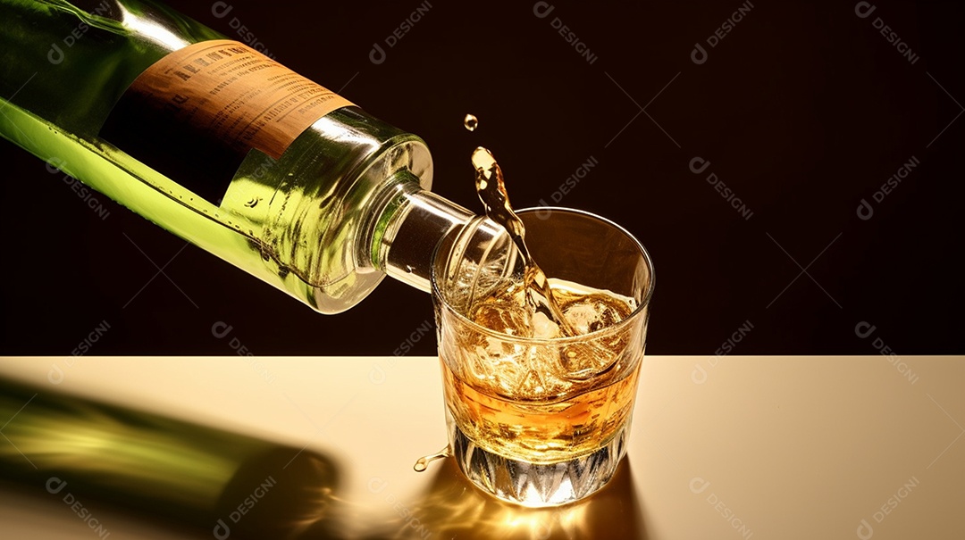 Copos de bebidas sobre a mesa do bar