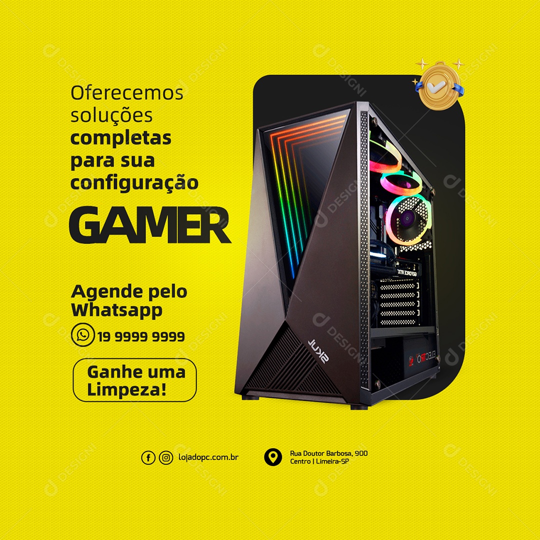 Oferecemos Soluções Completas Para Sua Configuração Gamer Loja De Informática Social Media PSD Editável