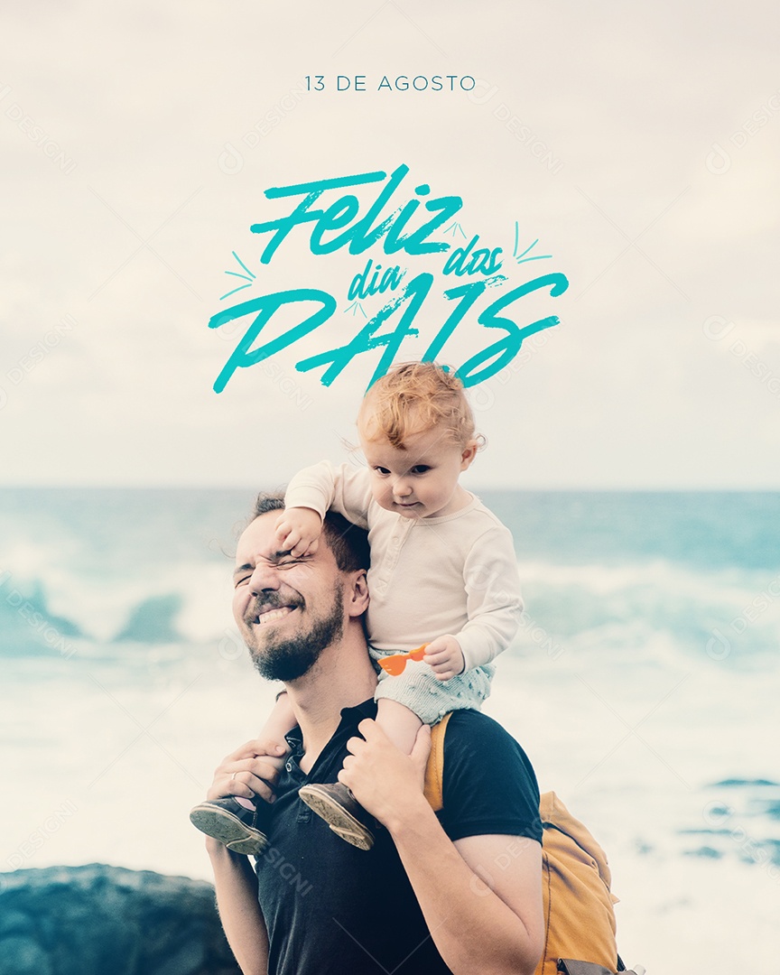 Social Media Feliz Dia Dos Pais 13 De Agosto PSD Editável