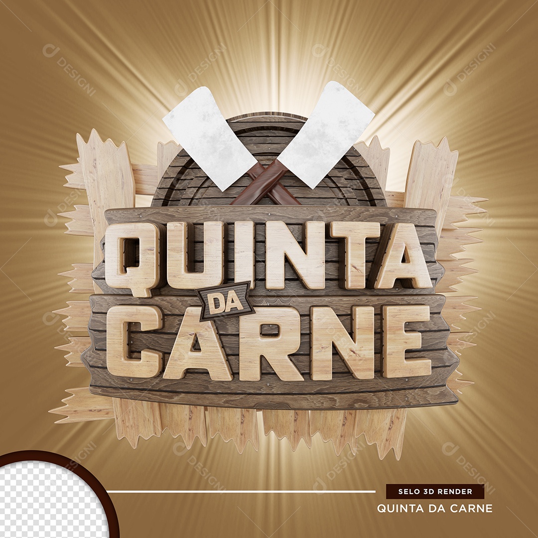 Selo 3D Quinta Da Carne Para Composição PSD