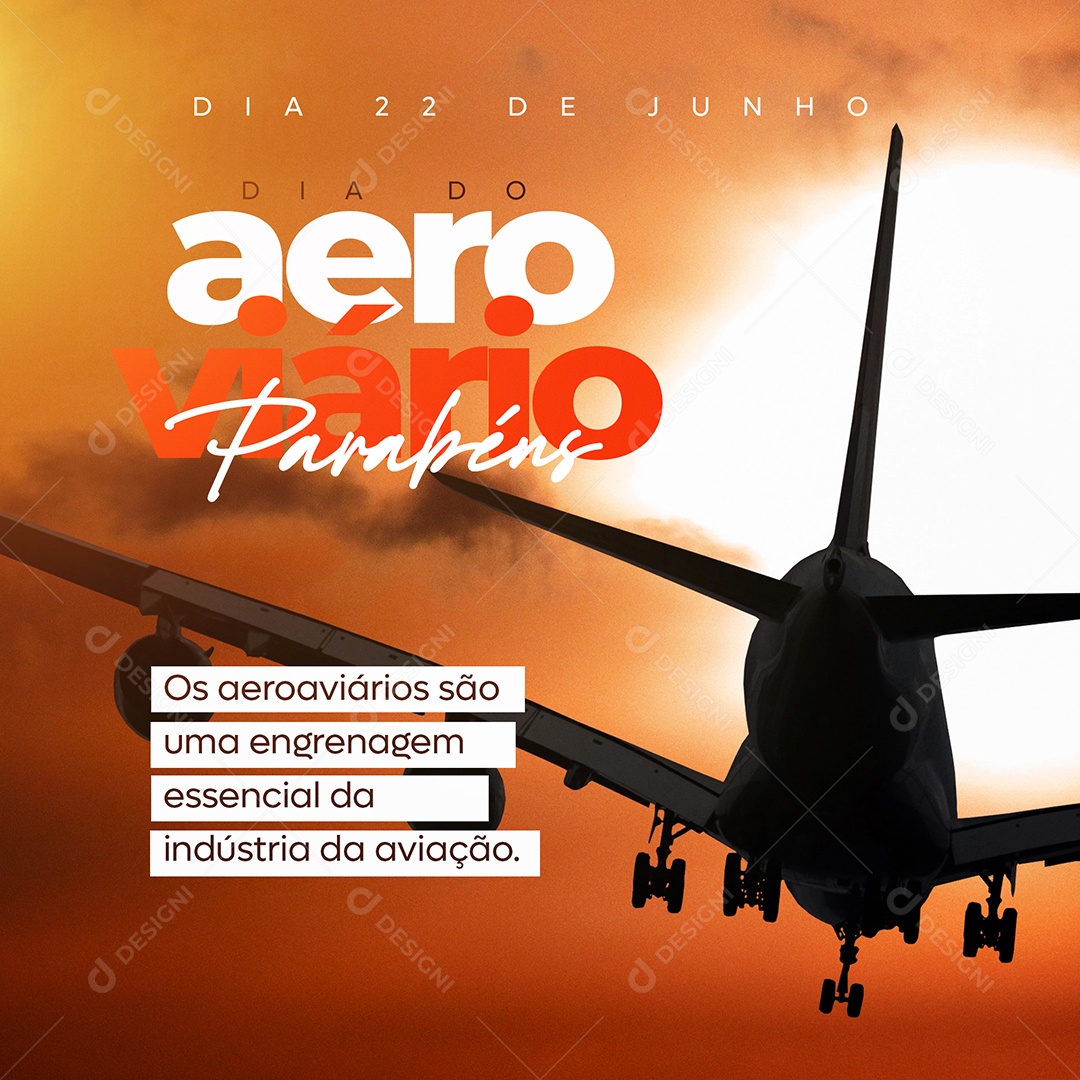 Post Story Dia 22 de Junho Dia do Aeroviário Social Media PSD Editável
