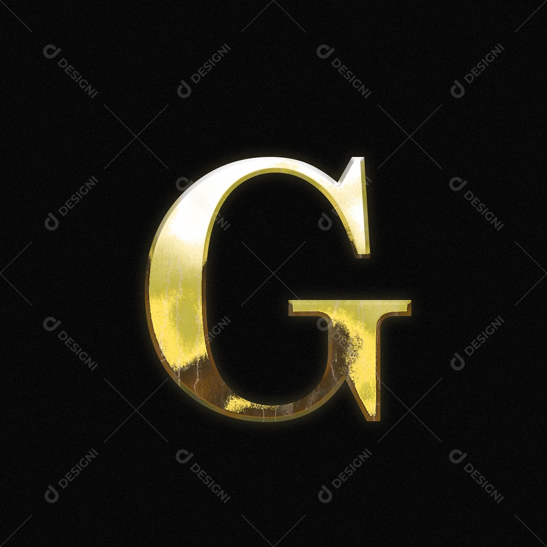 Efeito De Texto Letra G Fonte Ouro Maiúscula Do Alfabeto PSD Editável