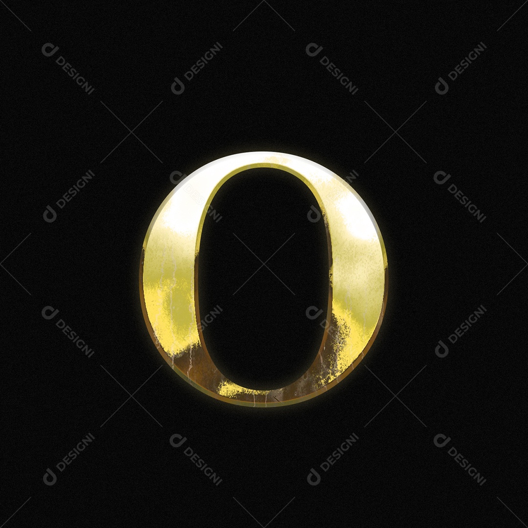 Efeito De Texto Letra O Fonte Ouro Maiúscula Do Alfabeto PSD Editável