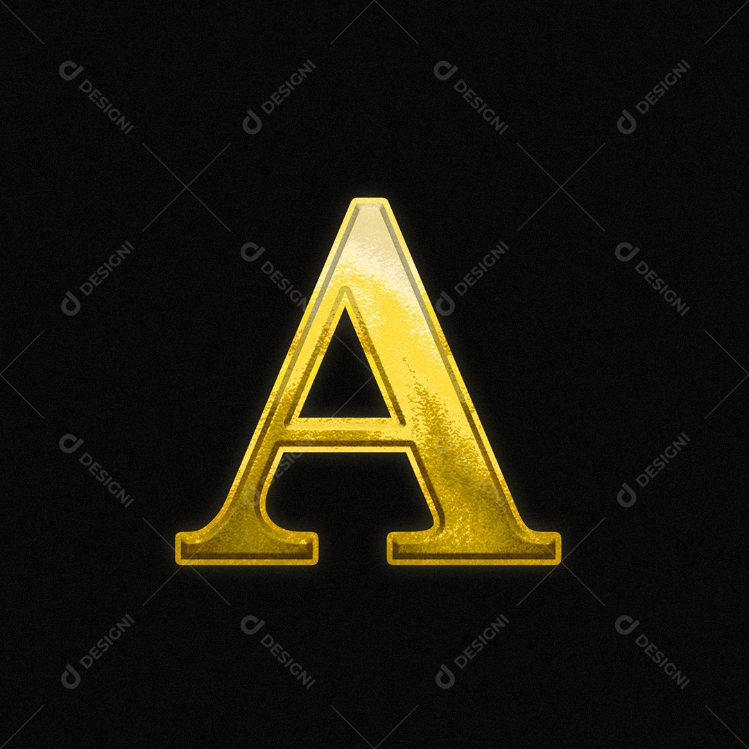 Efeito De Texto Letra A Ouro Fonte Maiúscula Do Alfabeto PSD Editável
