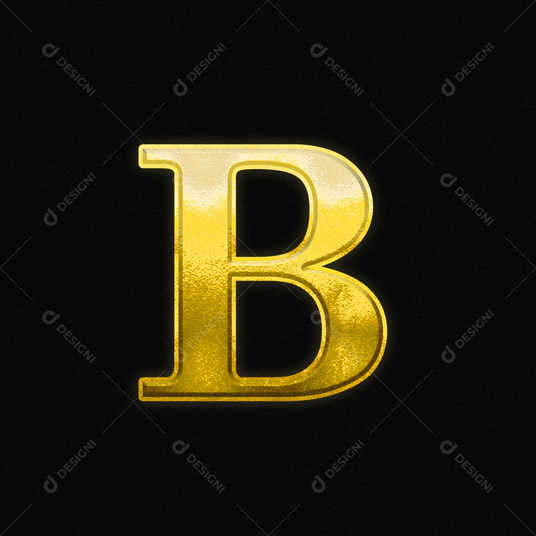 Efeito De Texto Letra B Ouro Fonte Maiúscula Do Alfabeto PSD Editável
