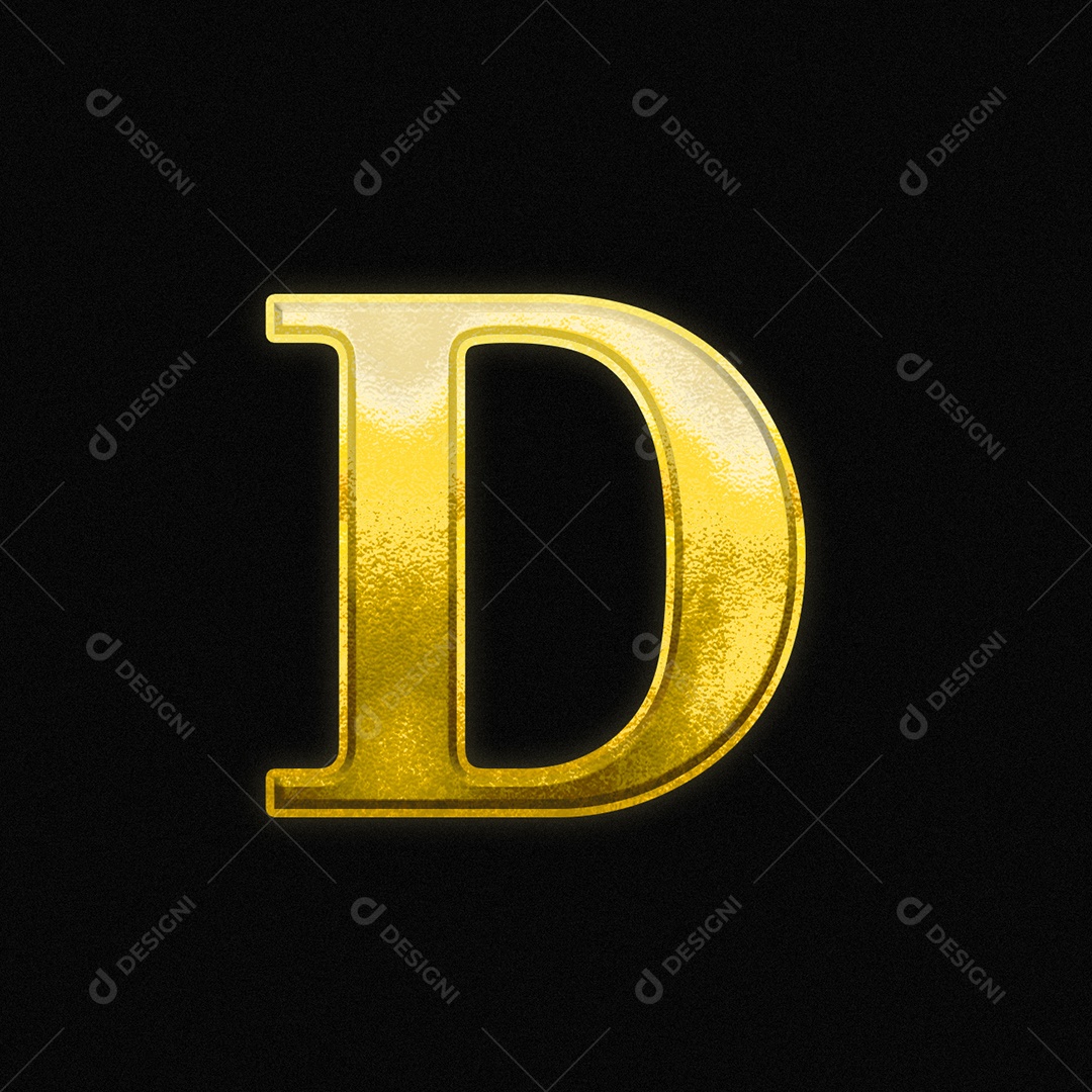 Efeito De Texto Letra D Ouro Fonte Maiúscula Do Alfabeto PSD Editável
