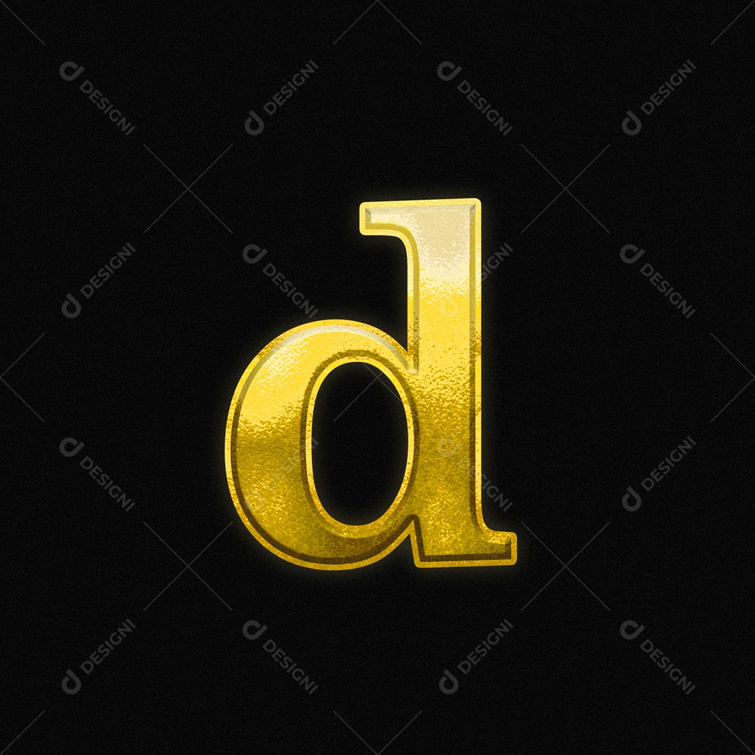 Efeito De Texto Letra d Minúsculo Fonte De Ouro Do Alfabeto PSD Editável