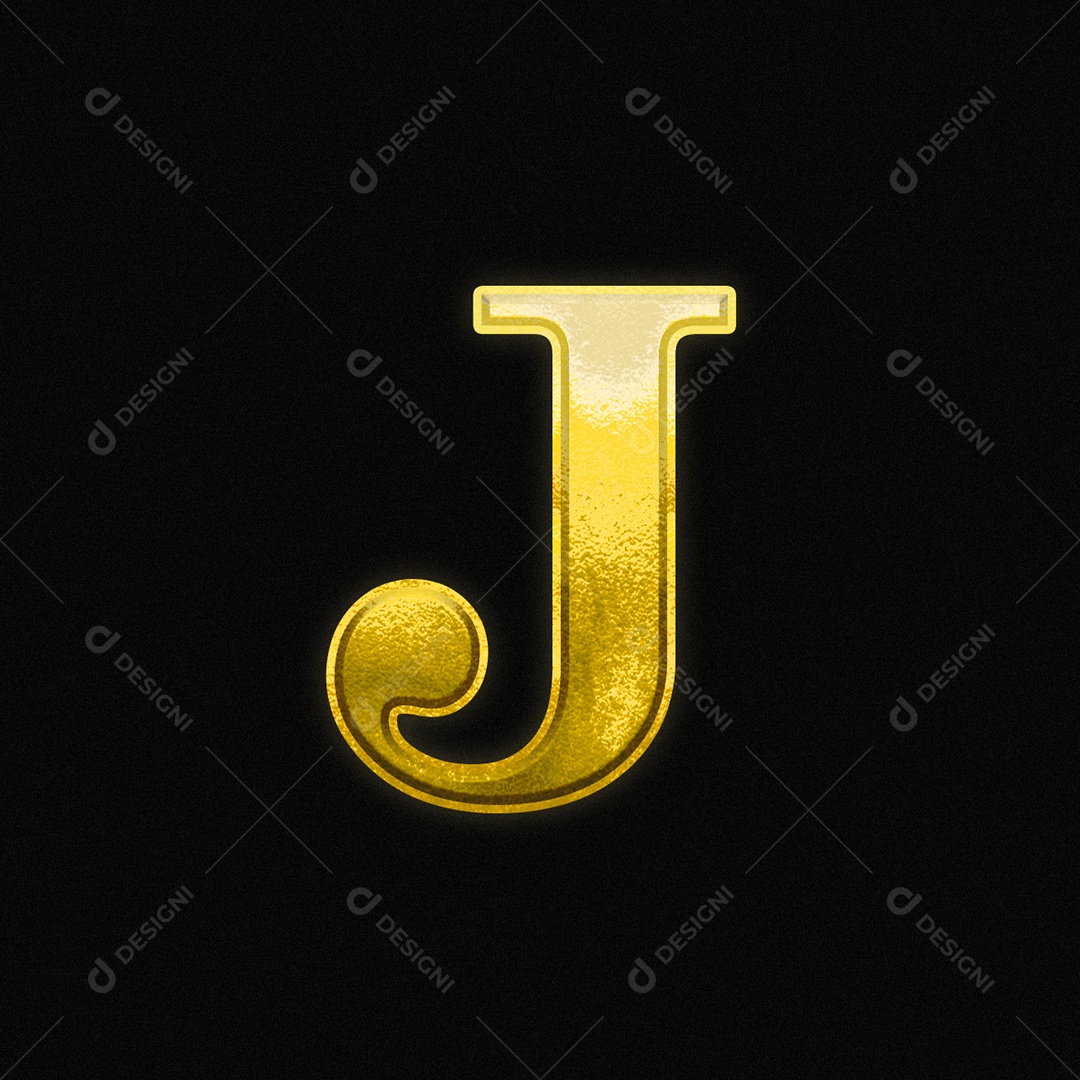 Efeito De Texto Letra J Ouro Fonte Maiúscula Do Alfabeto PSD Editável