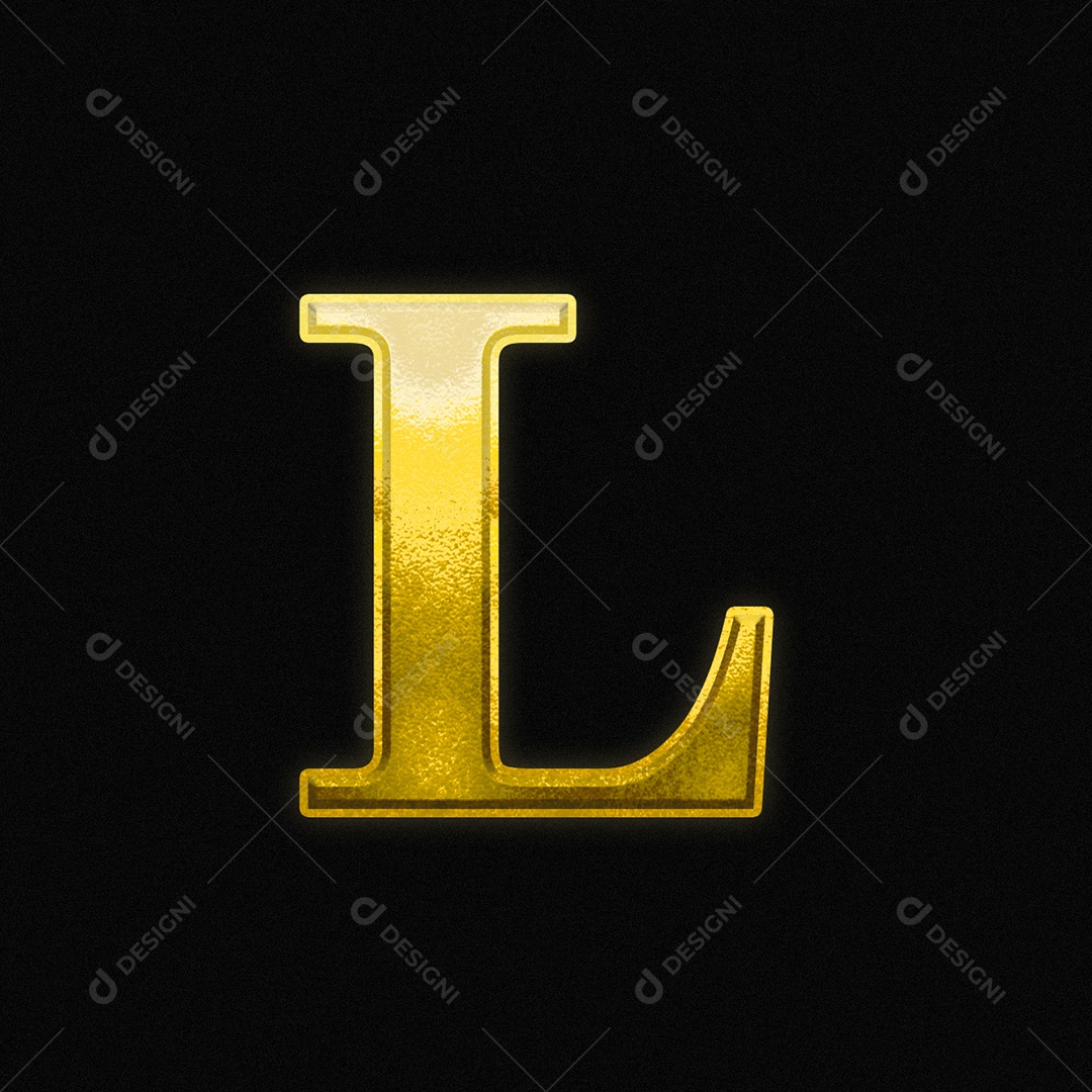 Efeito De Texto Letra L Ouro Fonte Maiúscula Do Alfabeto PSD Editável