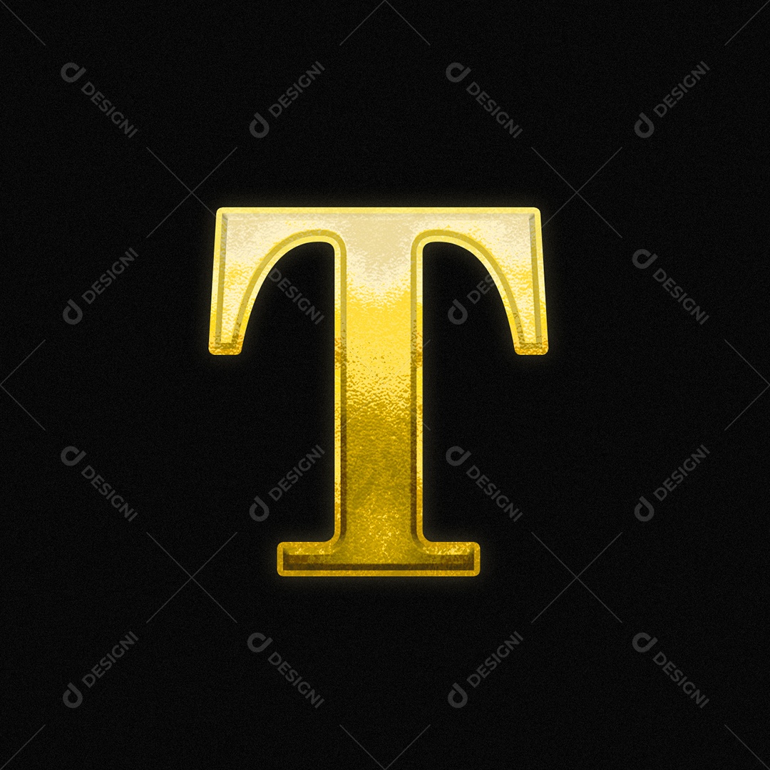 Efeito De Texto Letra T Ouro Fonte Maiúscula Do Alfabeto PSD Editável