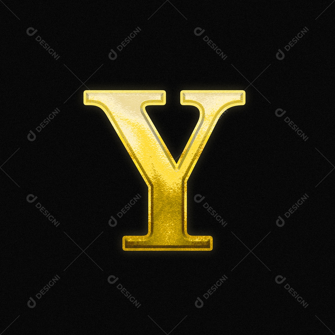 Efeito De Texto Letra Y Ouro Fonte Maiúscula Do Alfabeto PSD Editável